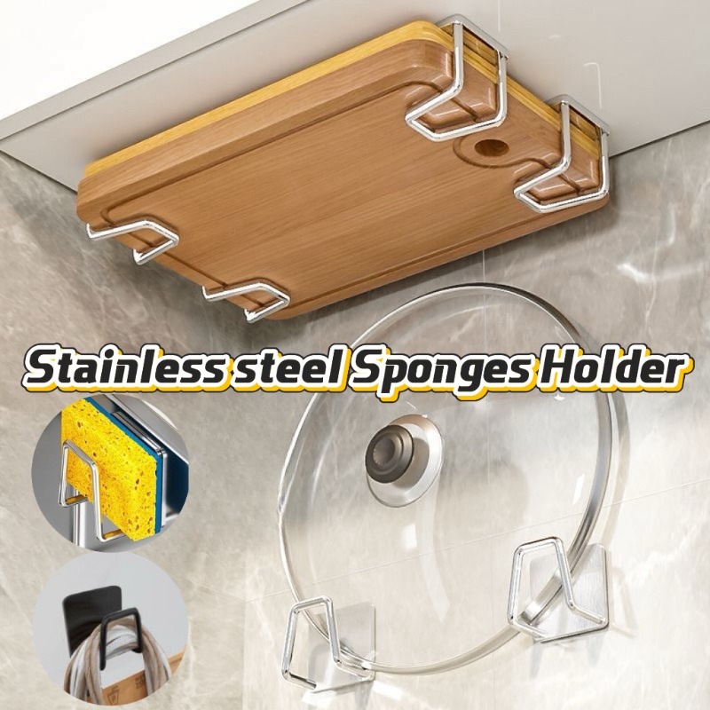 Kitchen Gadgets Gifts - 1-10pcs Kitchen Stainless Steel Sponge Holder