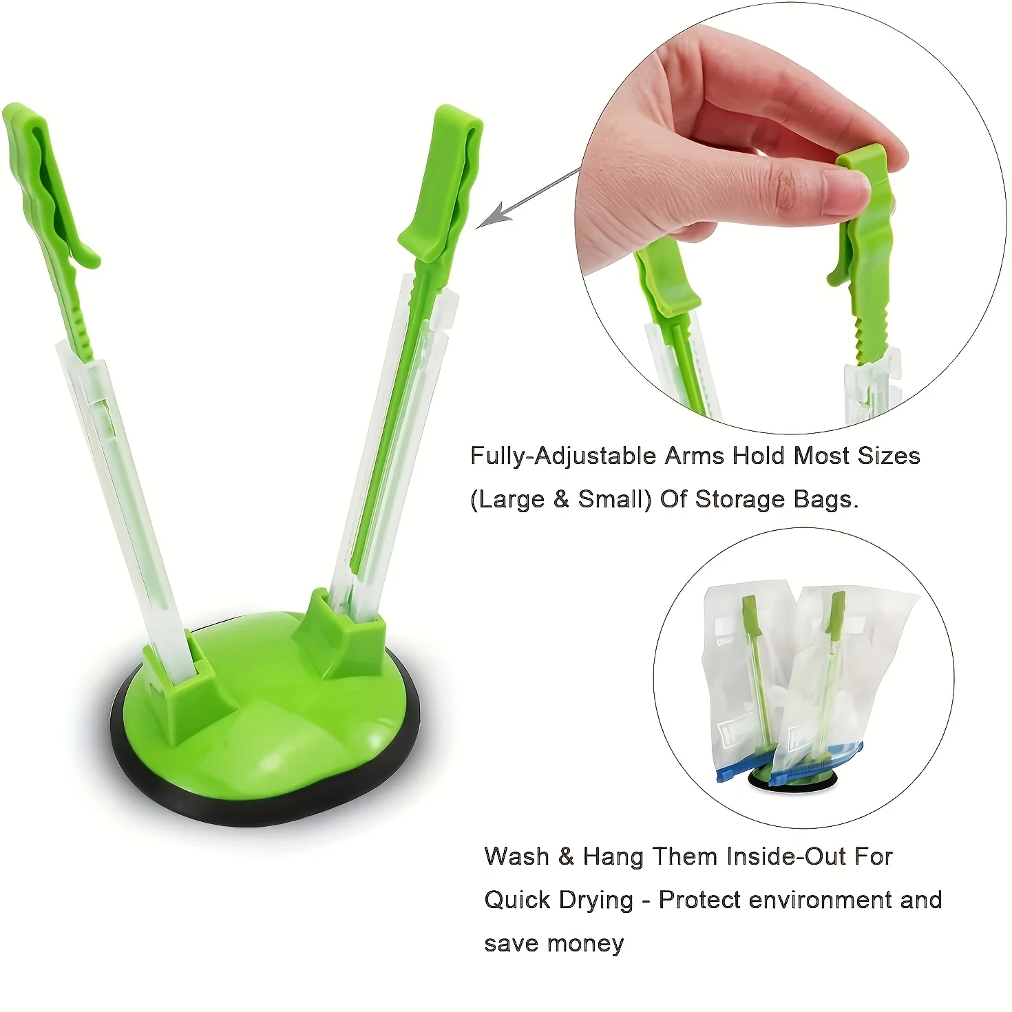 Zipper Bag Holder Plastic Adju - огляд і ціна Kitchen Gadgets Rack Storage