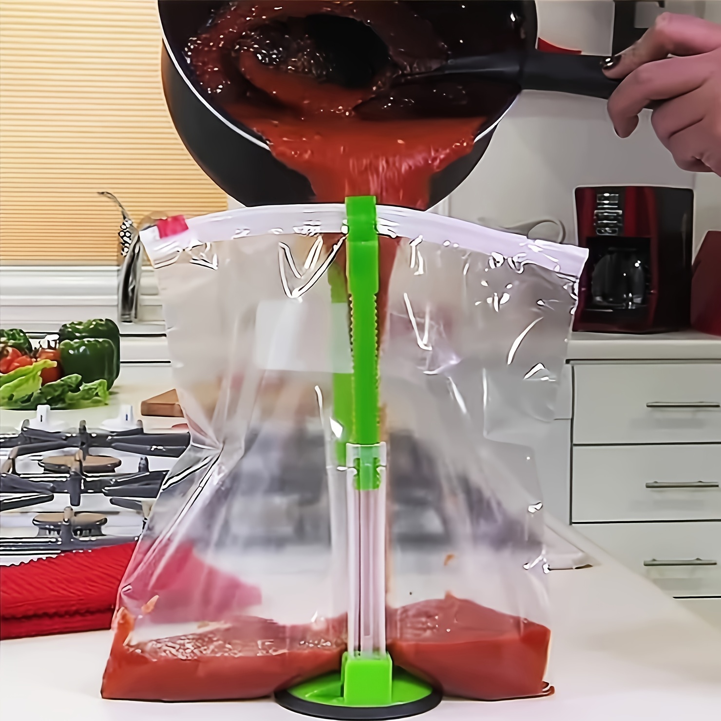 Zipper Bag Holder Plastic Adju - огляд і ціна Kitchen Gadgets Rack Storage