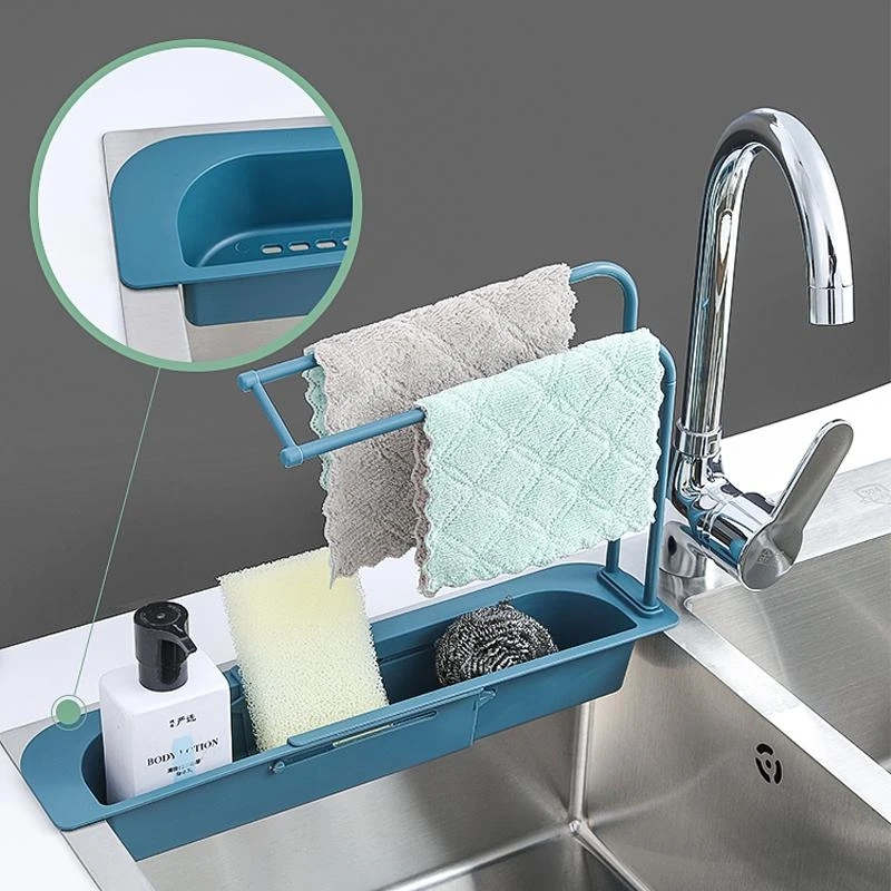 Telescopic Sink Shelf Kitchen  - огляд і ціна Kitchen Gadgets Rack Storage